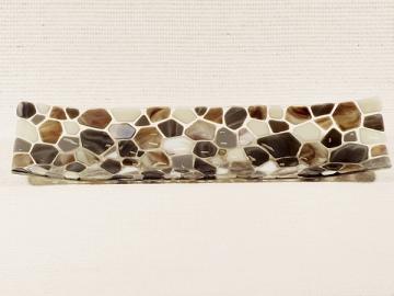 Glasschale mit grobem Mosaik, quadratisch gebogen