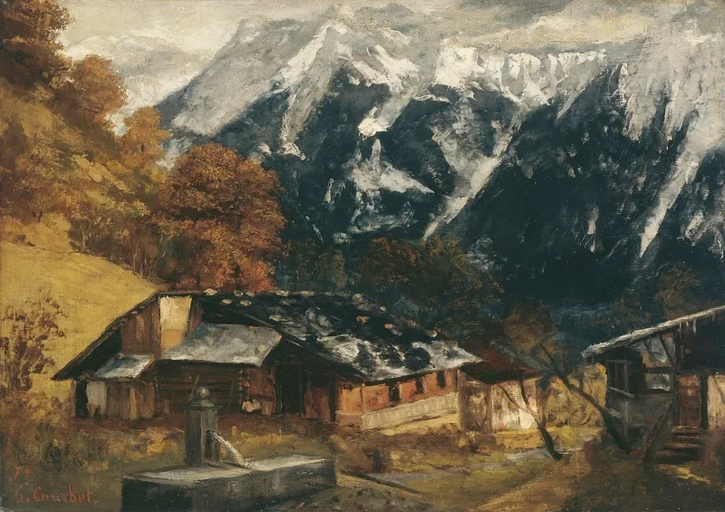 Gustave Courbet | En alpescene - 1874  | Indrammet kunsttryk | Realisme