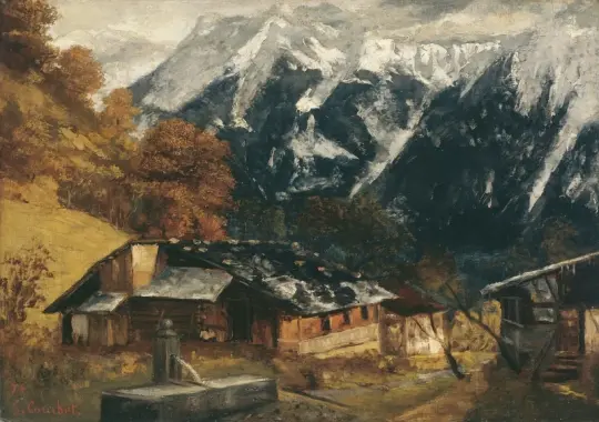 Gustave Courbet | En alpescene - 1874  | Indrammet kunsttryk | Realisme