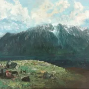 Gustave Courbet | Panoramablick auf die Alpen - 1850 | Gerahmter Kunstdruck | Realismus