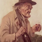 Gustave Courbet | Gammel mand med et glas vin – 1850 | Indrammet kunsttryk | Realisme