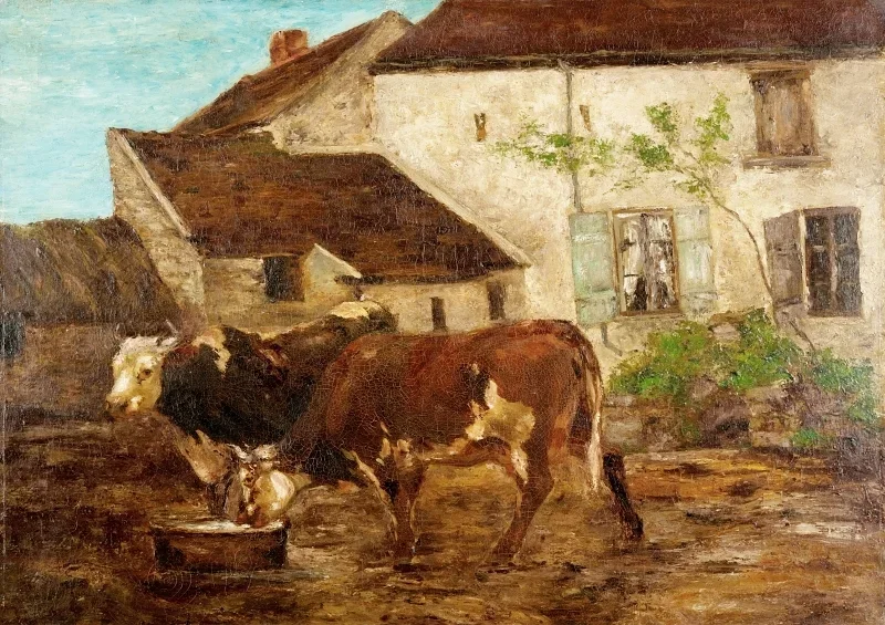 Gustave Courbet | Ved vandtruget - 1860 | Indrammet kunsttryk | Realisme