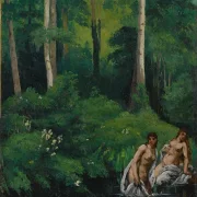 Gustave Courbet – Badegäste im Wald 1865 | Giclée Kunstdruck gerahmt