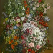 Gustave Courbet | Blomsterbuket i vase - 1850 | Indrammet kunsttryk | Realisme