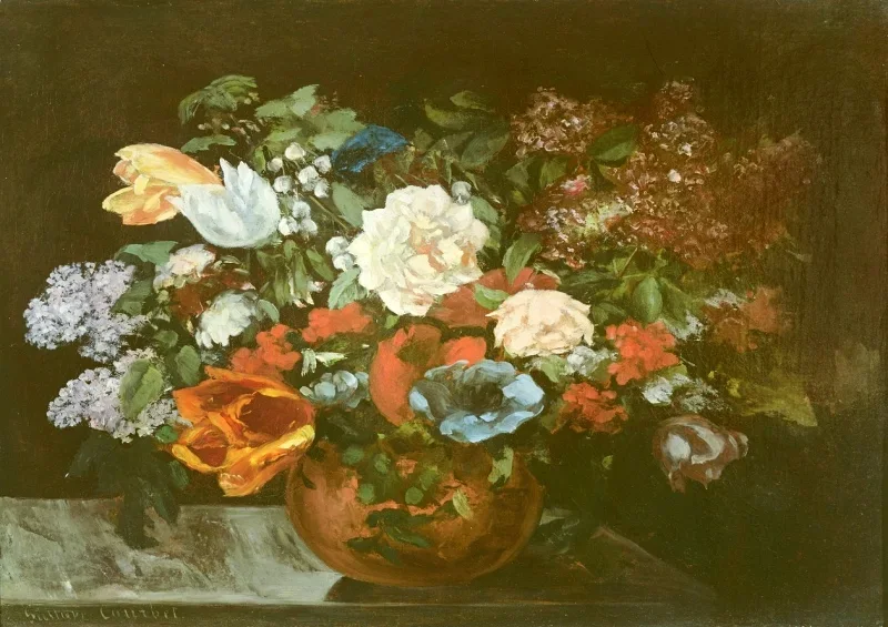 Gustave Courbet | Blomsterbuket - 1863 | Indrammet kunsttryk | Realisme