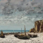 Gustave Courbet | Både på en strand – 1872 | Indrammet kunsttryk | Realisme