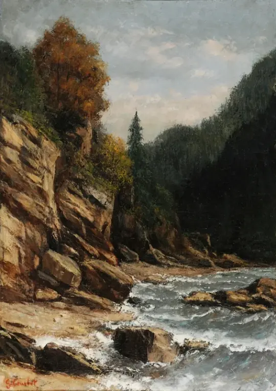 Gustave Courbet | Genèvesøens bredder – 1868 | Indrammet kunsttryk | Realisme