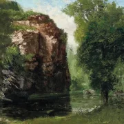 Gustave Courbet | Loue-flodens bredder med klipper - 1868 | Indrammet kunsttryk | Realisme