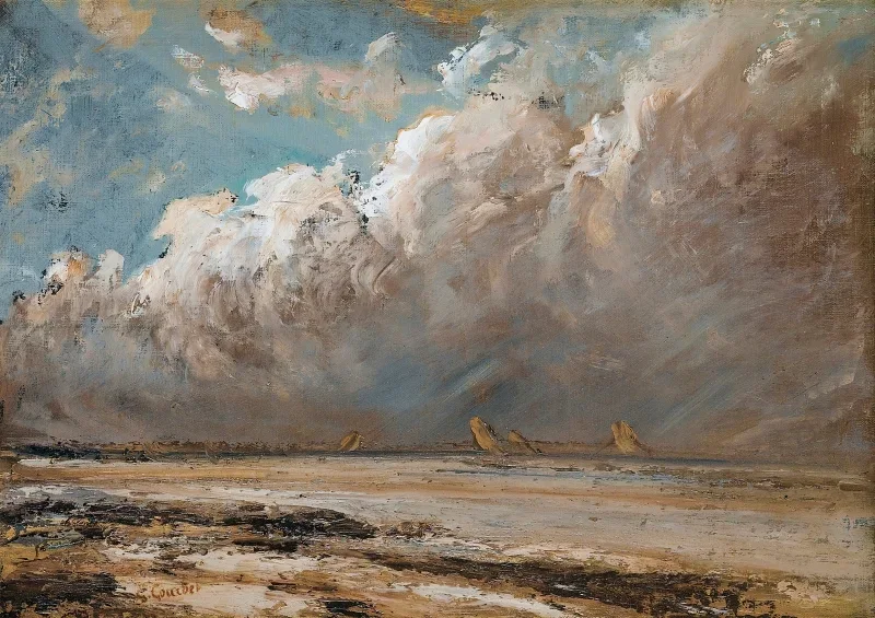 Gustave Courbet | Strand i Normandiet – 1850 | Indrammet kunsttryk | Realisme