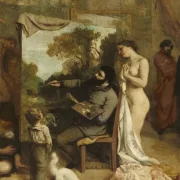 Gustave Courbet | Kunstnerens atelier - 1854 | Indrammet kunsttryk | Realisme