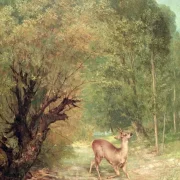 Gustave Courbet | Den jagede hjort på vagt - 1867 | Indrammet kunsttryk | Realisme