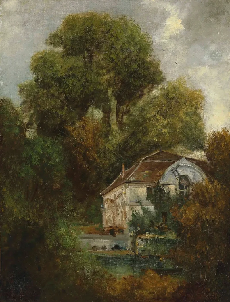 Gustave Courbet – Das Château de Beaulieu, in der Nähe von Lausanne 1875 | Giclée Kunstdruck gerahmt