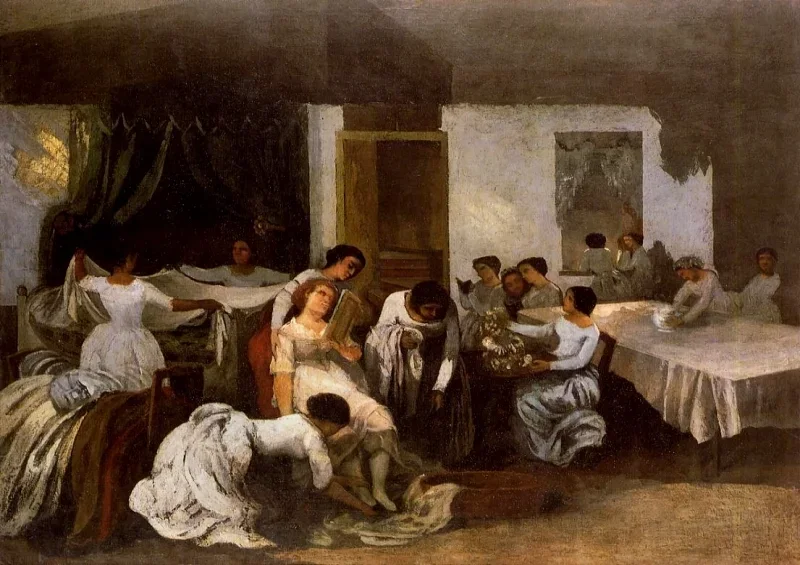 Gustave Courbet | Påklædning af bruden - 1860 | Indrammet kunsttryk | Realisme