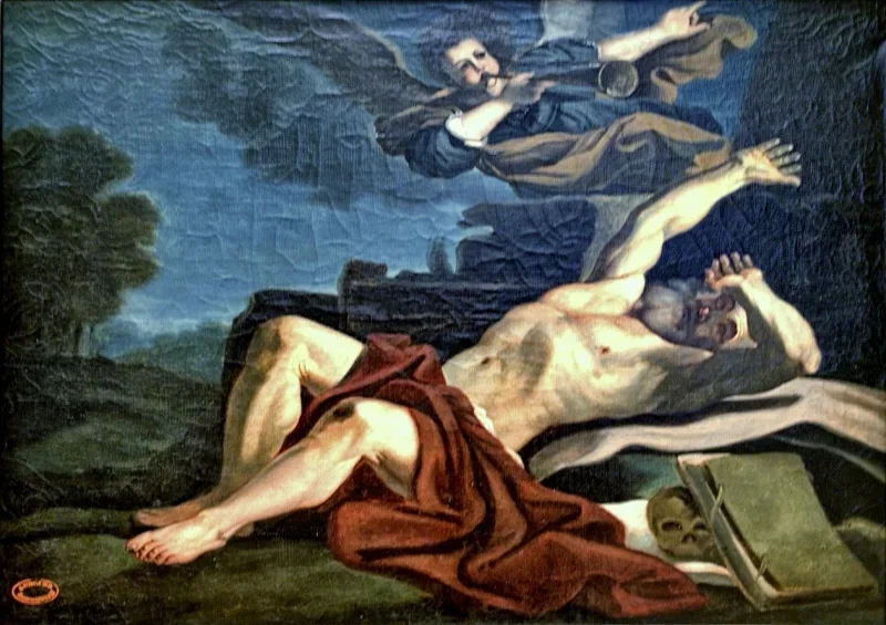 Gustave Courbet | Das Erwachen des Heiligen Hieronymus - 1860 | Gerahmter Kunstdruck | Realismus