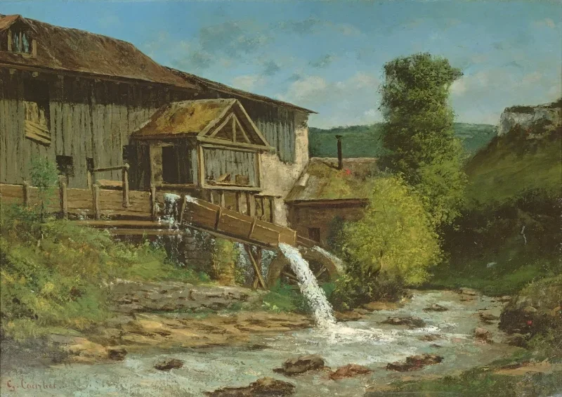 Gustave Courbet | Savværket ved Gauffre-floden - 1860 | Indrammet kunsttryk | Realisme