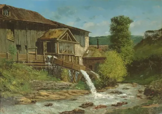 Gustave Courbet | Savværket ved Gauffre-floden - 1860 | Indrammet kunsttryk | Realisme