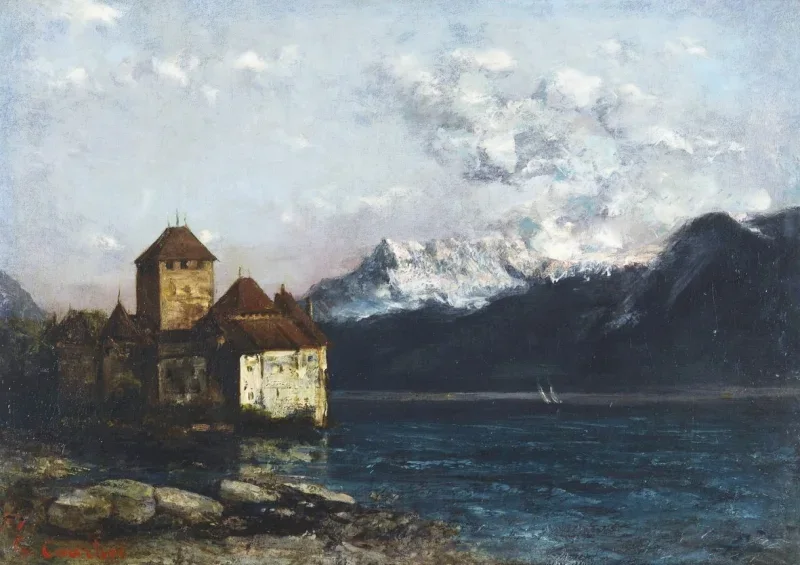 Gustave Courbet | Chillon Slot - 1877 | Indrammet kunsttryk | Realisme