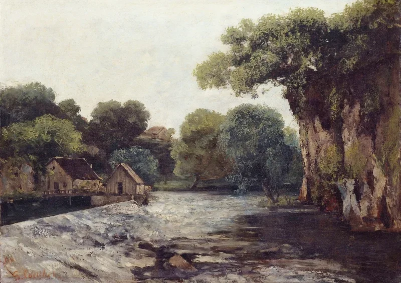 Gustave Courbet | Stemmeværket ved møllen – 1866 | Indrammet kunsttryk | Realisme