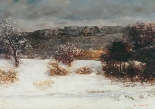 Gustave Courbet | Verschneite Landschaft - 1876 | Gerahmter Kunstdruck | Realismus