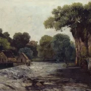 Gustave Courbet – Das Wehr an der Mühle 1866 | Giclée Kunstdruck gerahmt