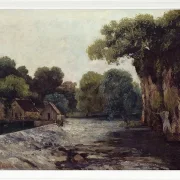 Gustave Courbet – Das Wehr an der Mühle 1866 | Giclée Kunstdruck gerahmt
