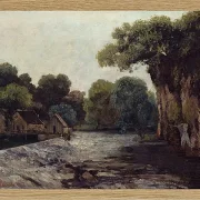 Gustave Courbet – Das Wehr an der Mühle 1866 | Giclée Kunstdruck gerahmt