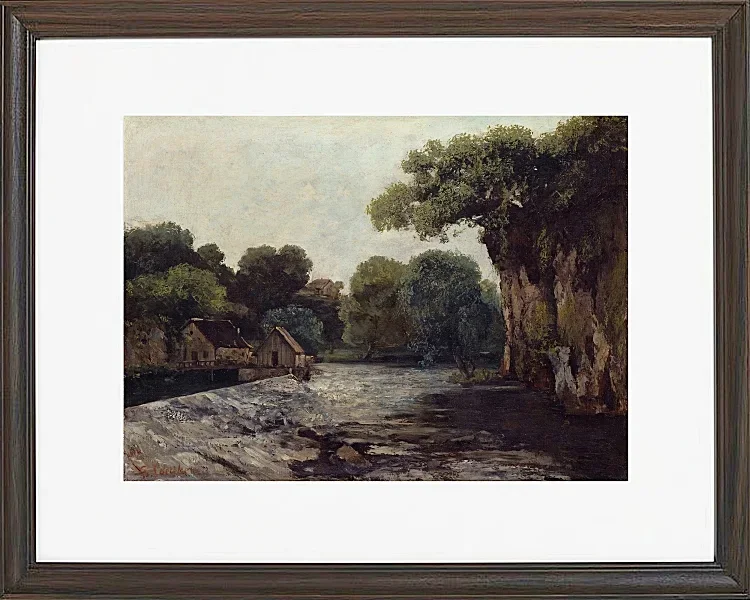 Gustave Courbet – Das Wehr an der Mühle 1866 | Giclée Kunstdruck gerahmt