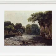 Gustave Courbet – Das Wehr an der Mühle 1866 | Giclée Kunstdruck gerahmt