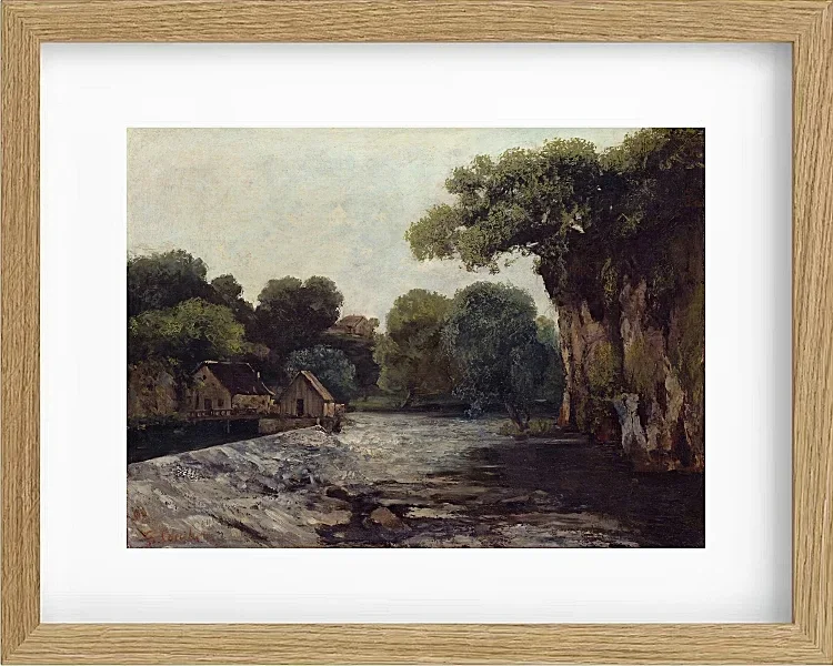 Gustave Courbet – Das Wehr an der Mühle 1866 | Giclée Kunstdruck gerahmt