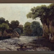 Gustave Courbet – Das Wehr an der Mühle 1866 | Giclée Kunstdruck gerahmt