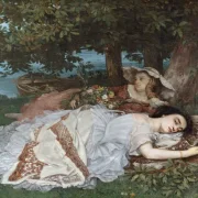 Gustave Courbet | Unge kvinder ved Seines bred – 1857 | Indrammet kunsttryk | Realisme