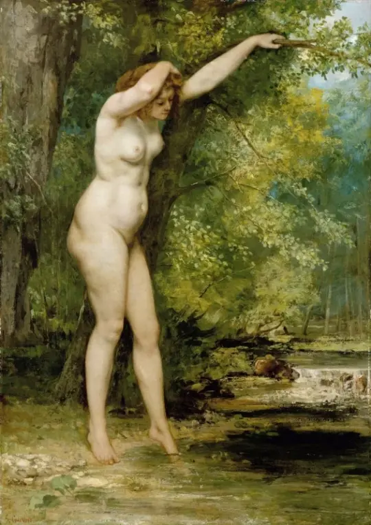 Gustave Courbet | Den unge badende - 1866 | Indrammet kunsttryk | Realisme