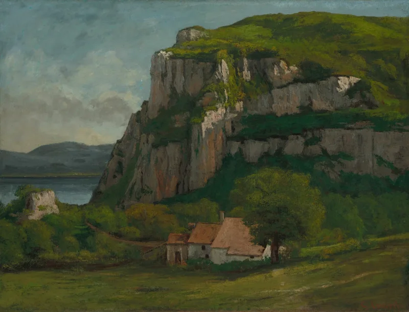 Gustave Courbet – Der Felsen von Hautepierre 1869 | Giclée Kunstdruck gerahmt