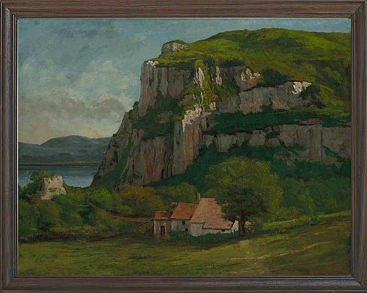 Gustave Courbet – Der Felsen von Hautepierre 1869 | Giclée Kunstdruck gerahmt