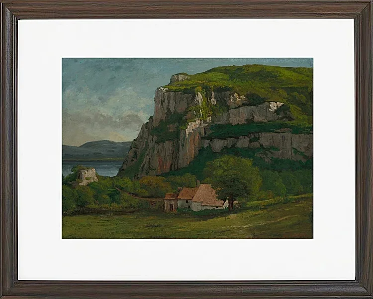 Gustave Courbet – Der Felsen von Hautepierre 1869 | Giclée Kunstdruck gerahmt