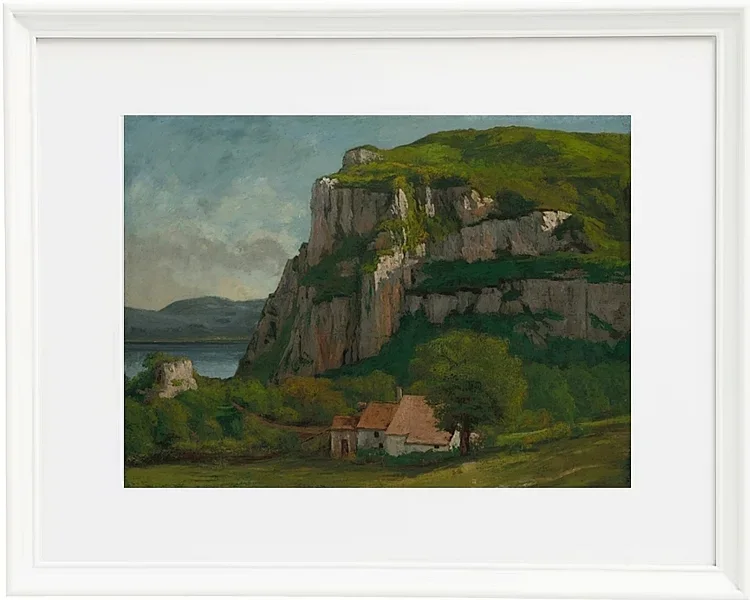 Gustave Courbet – Der Felsen von Hautepierre 1869 | Giclée Kunstdruck gerahmt