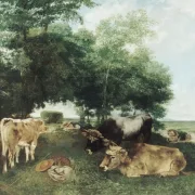 Gustave Courbet | Hvilestunden i høhøstsæsonen – 1867 | Indrammet kunsttryk | Realisme