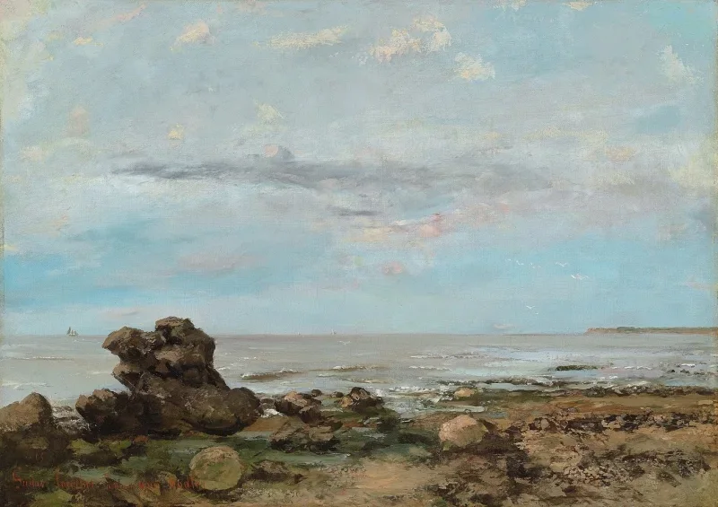 Gustave Courbet | Stranden ved Trouville - 1865 | Indrammet kunsttryk | Realisme