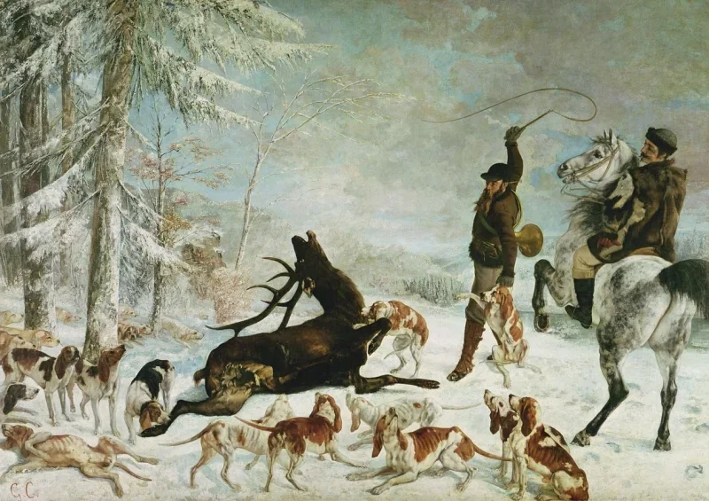 Gustave Courbet | Hjortens død - 1867 | Indrammet kunsttryk | Realisme