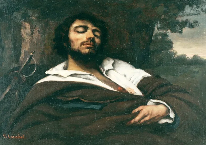 Gustave Courbet | Den sårede mand - 1866 | Indrammet kunsttryk | Realisme