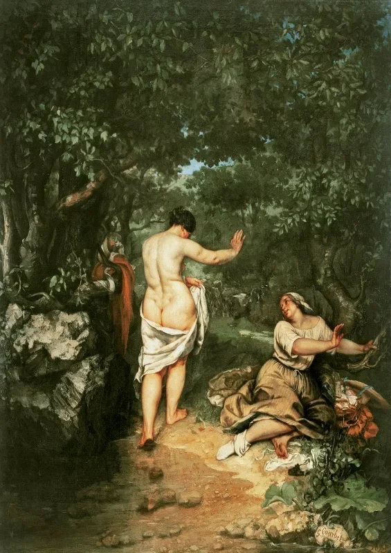 Gustave Courbet | Badegæsterne - 1853 | Indrammet kunsttryk | Realisme