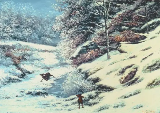 Gustave Courbet | Den sårede hjort - 1869 | Indrammet kunsttryk | Realisme