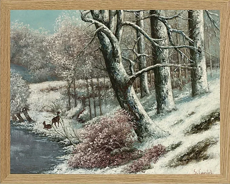 Gustave Courbet – Der Wald im Winter 1869 | Giclée Kunstdruck gerahmt