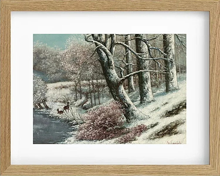 Gustave Courbet – Der Wald im Winter 1869 | Giclée Kunstdruck gerahmt