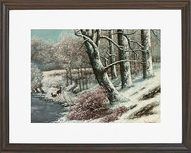 Gustave Courbet – Der Wald im Winter 1869 | Giclée Kunstdruck gerahmt
