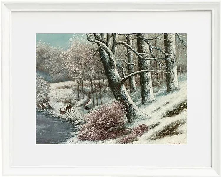 Gustave Courbet – Der Wald im Winter 1869 | Giclée Kunstdruck gerahmt