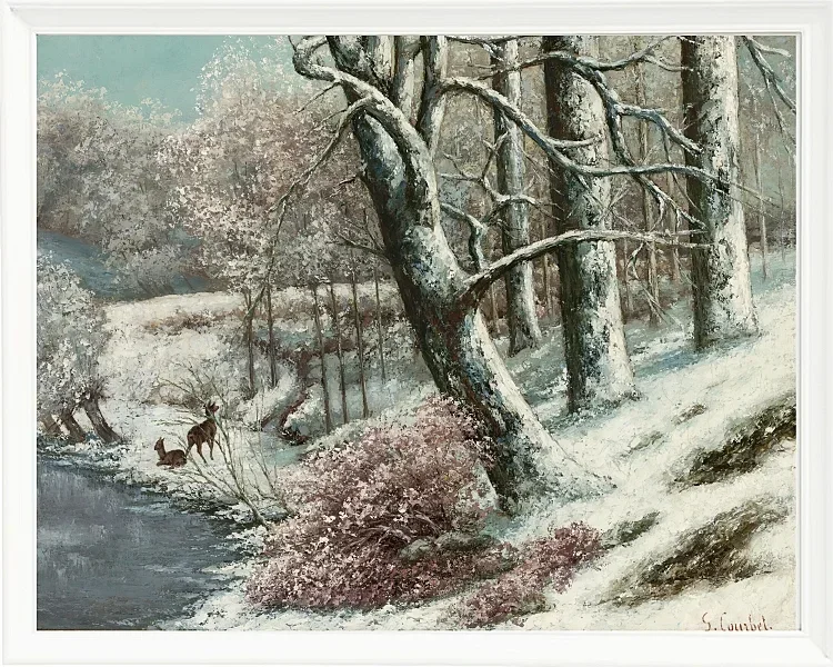 Gustave Courbet – Der Wald im Winter 1869 | Giclée Kunstdruck gerahmt