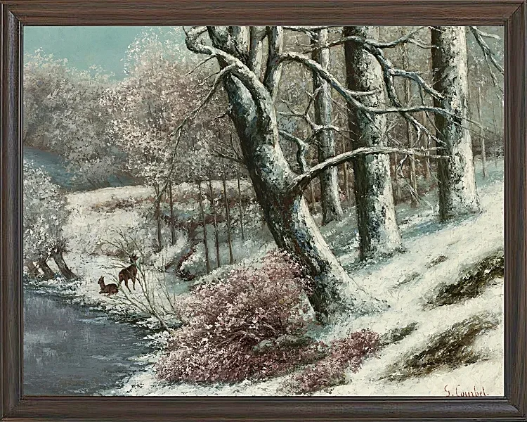 Gustave Courbet – Der Wald im Winter 1869 | Giclée Kunstdruck gerahmt