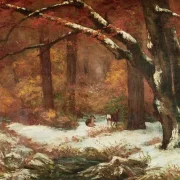 Gustave Courbet | Der zurückweichende Hirsch - 1860 | Gerahmter Kunstdruck | Realismus