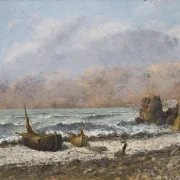 Gustave Courbet | To både på stranden – 1860 | Indrammet kunsttryk | Realisme